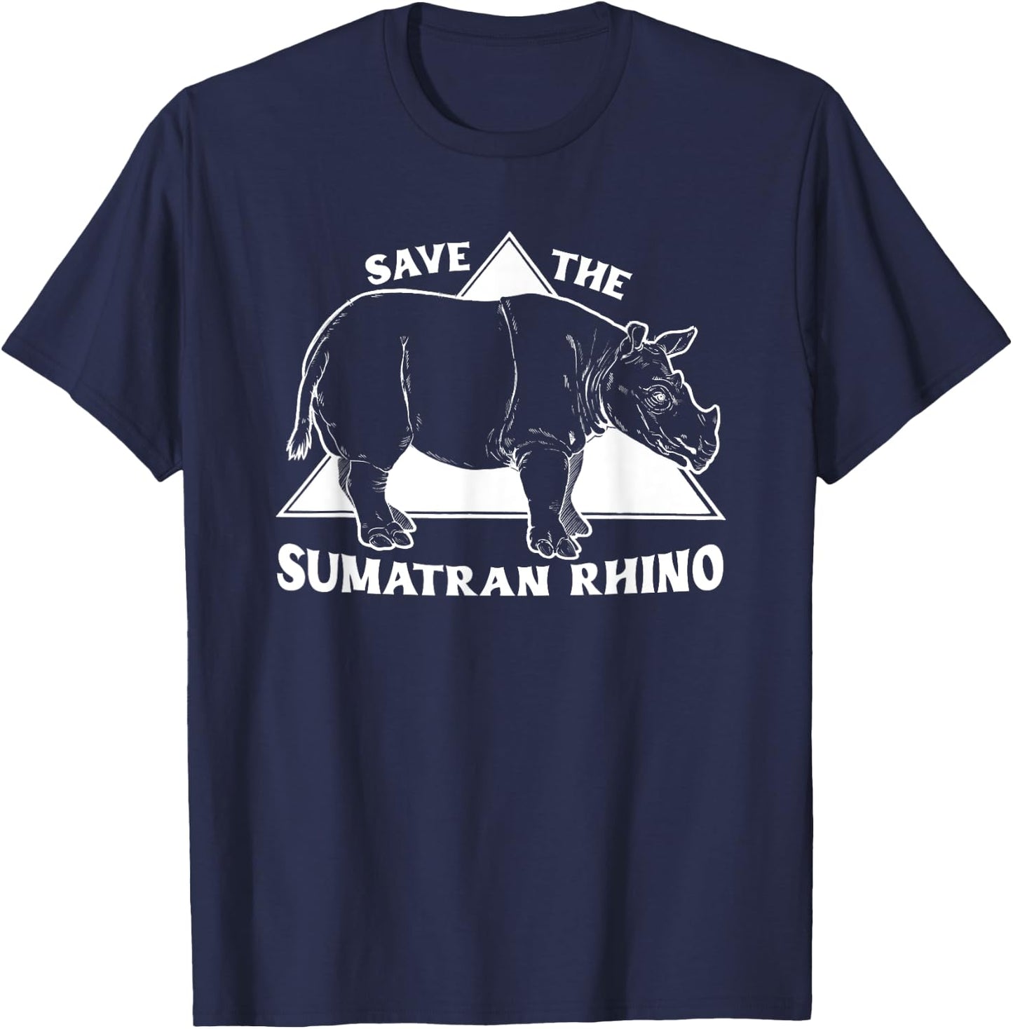 Save The Rhinos - Sumatran Rhino T-Shirt - T-Shirt | Navy