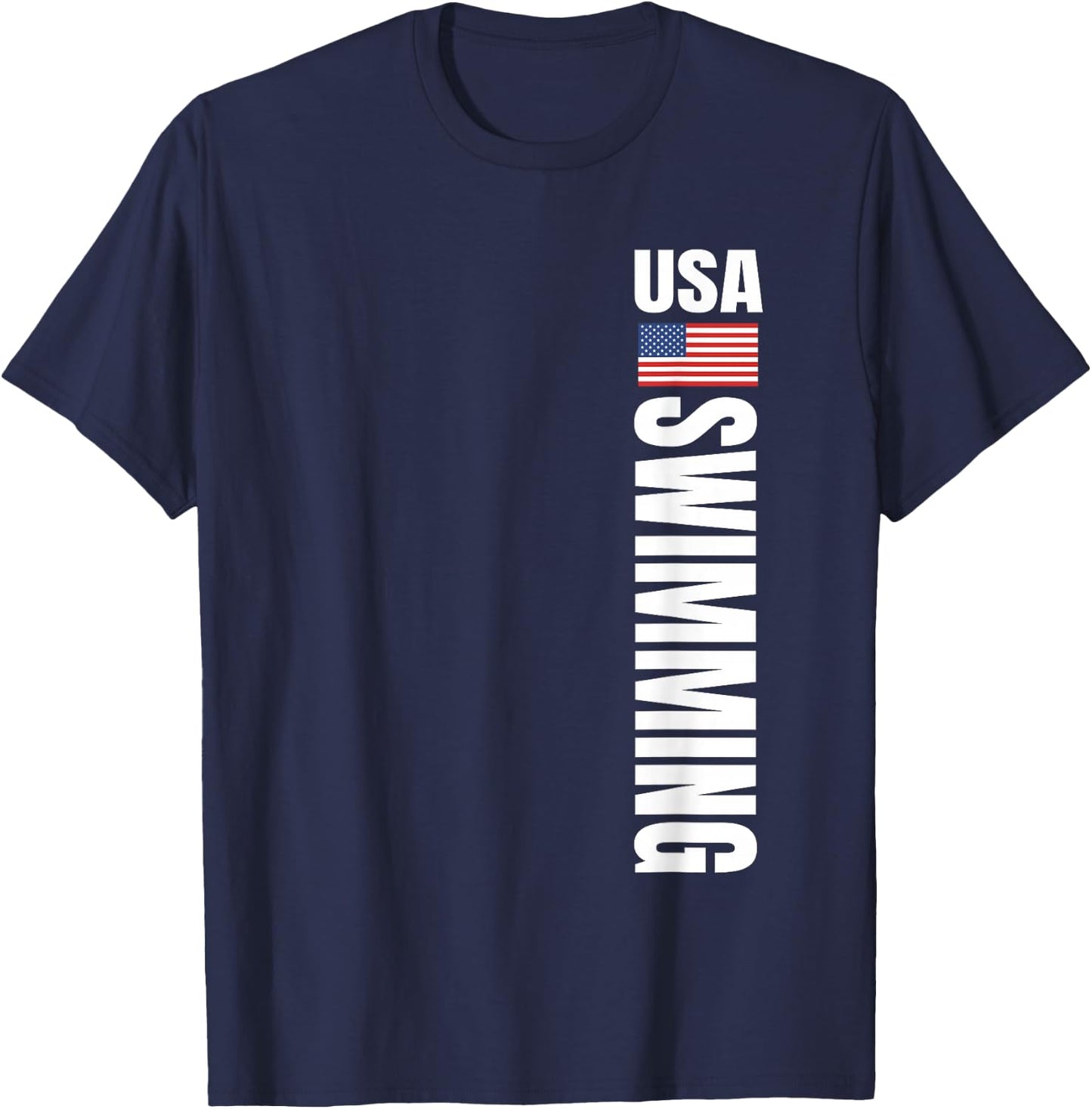 USA Swimming American Flag Swim Sport Team T-Shirt - T-Shirt | Navy