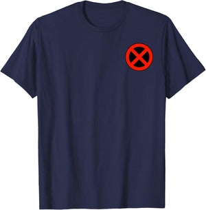 Marvel X-Men Small Pocket Size Classic X Logo T-Shirt - T-Shirt | Navy