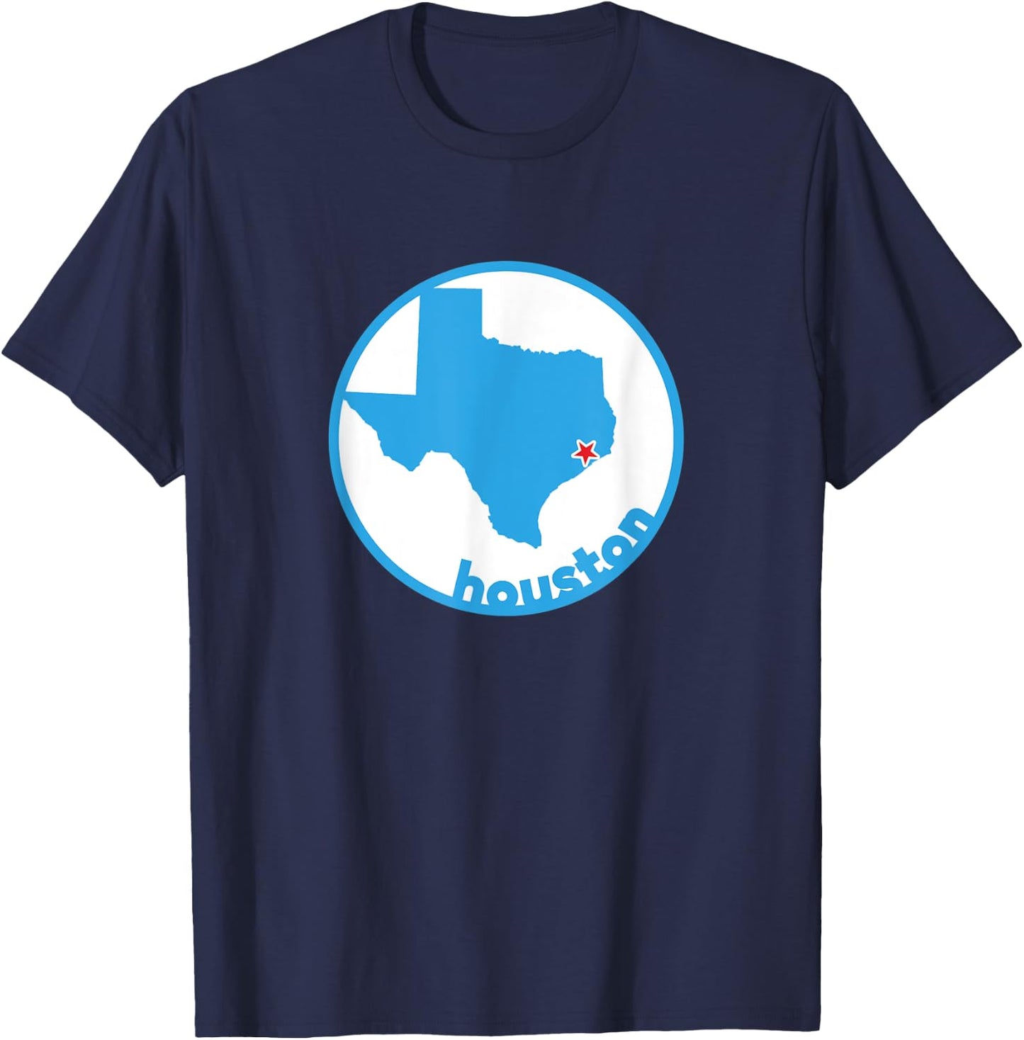 Retro Texas City of Houston H-Town T-Shirt - T-Shirt | Navy