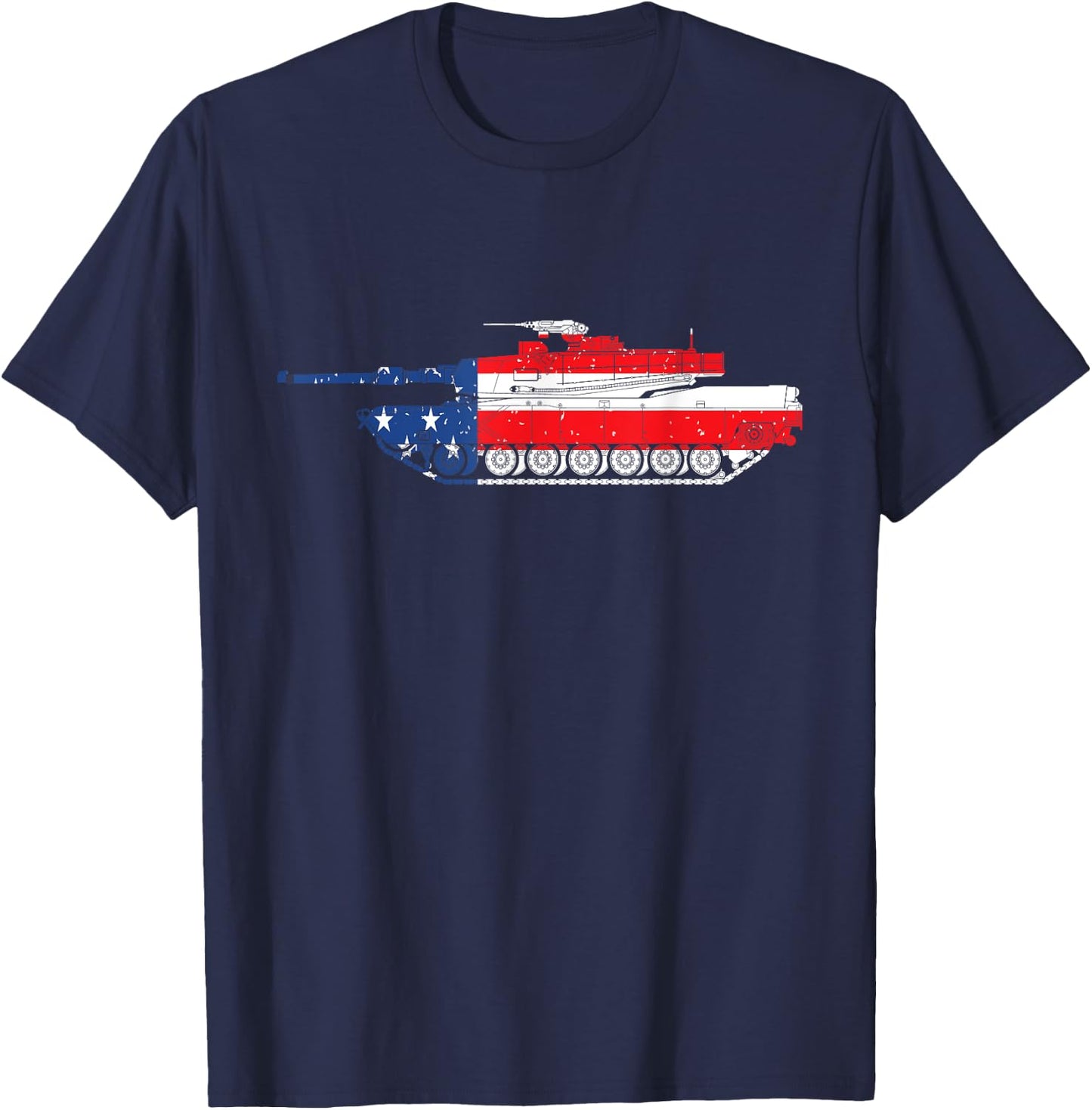 Army M1 Abrams Tank 4th Of July USA American Flag Men T-Shirt - T-Shirt | Navy