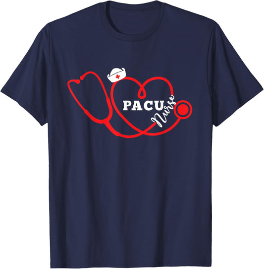 Valentine Heart PACU Nurse T shirt, Women's Day Gift T-Shirt - T-Shirt | Navy