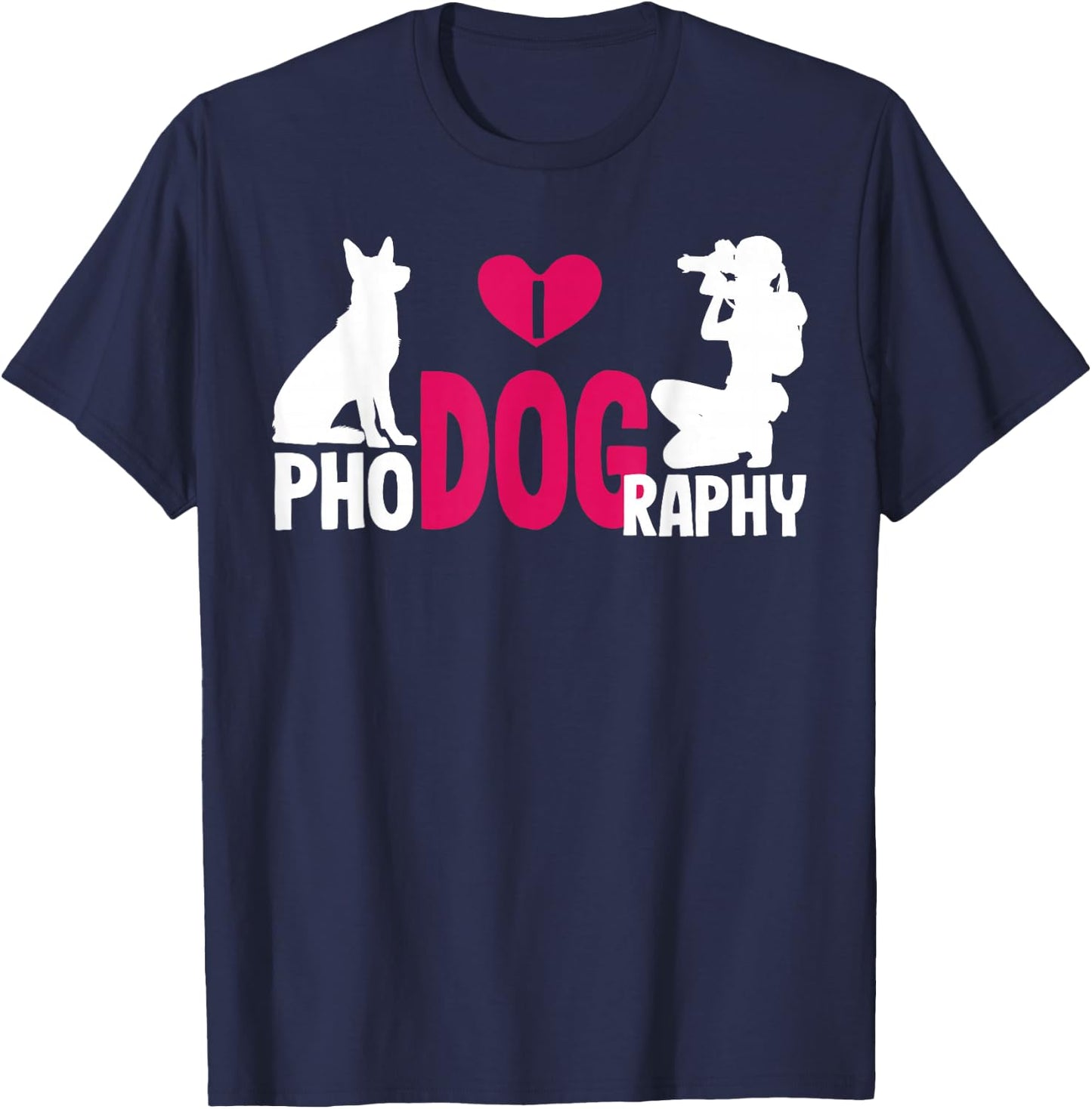 I Phodography Dog Photography Photographer Camera Photo Gift T-Shirt - T-Shirt | Navy