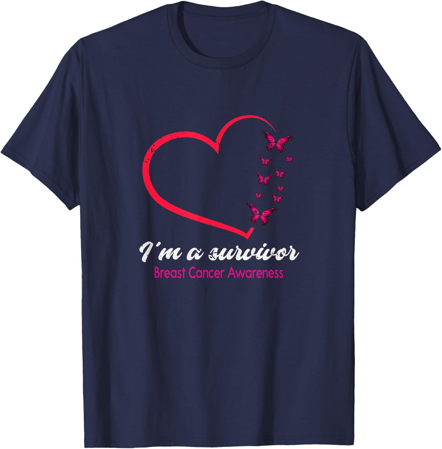 Im A Survivor Breast Cancer Awareness T-Shirt - T-Shirt | Navy