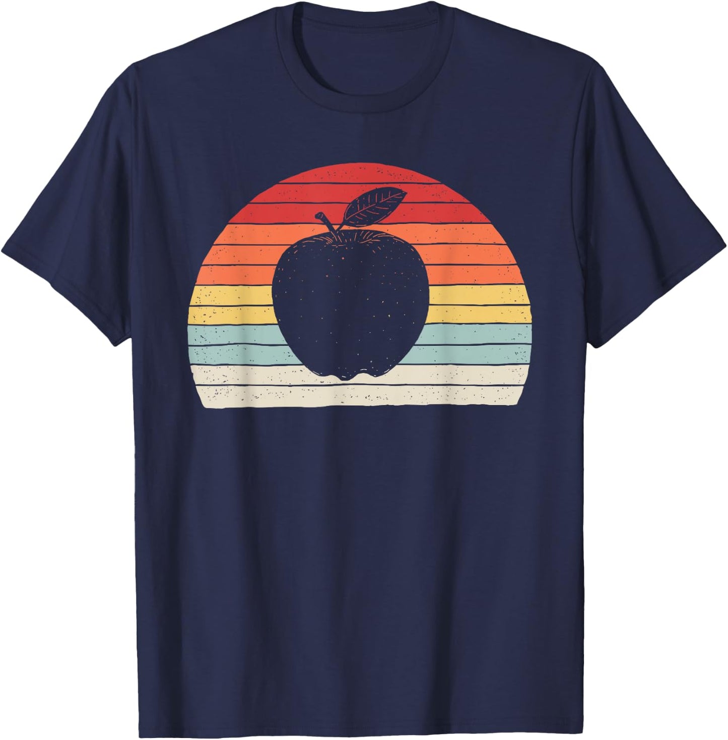 Vintage Retro Apple Fruit T-Shirt - T-Shirt | Navy