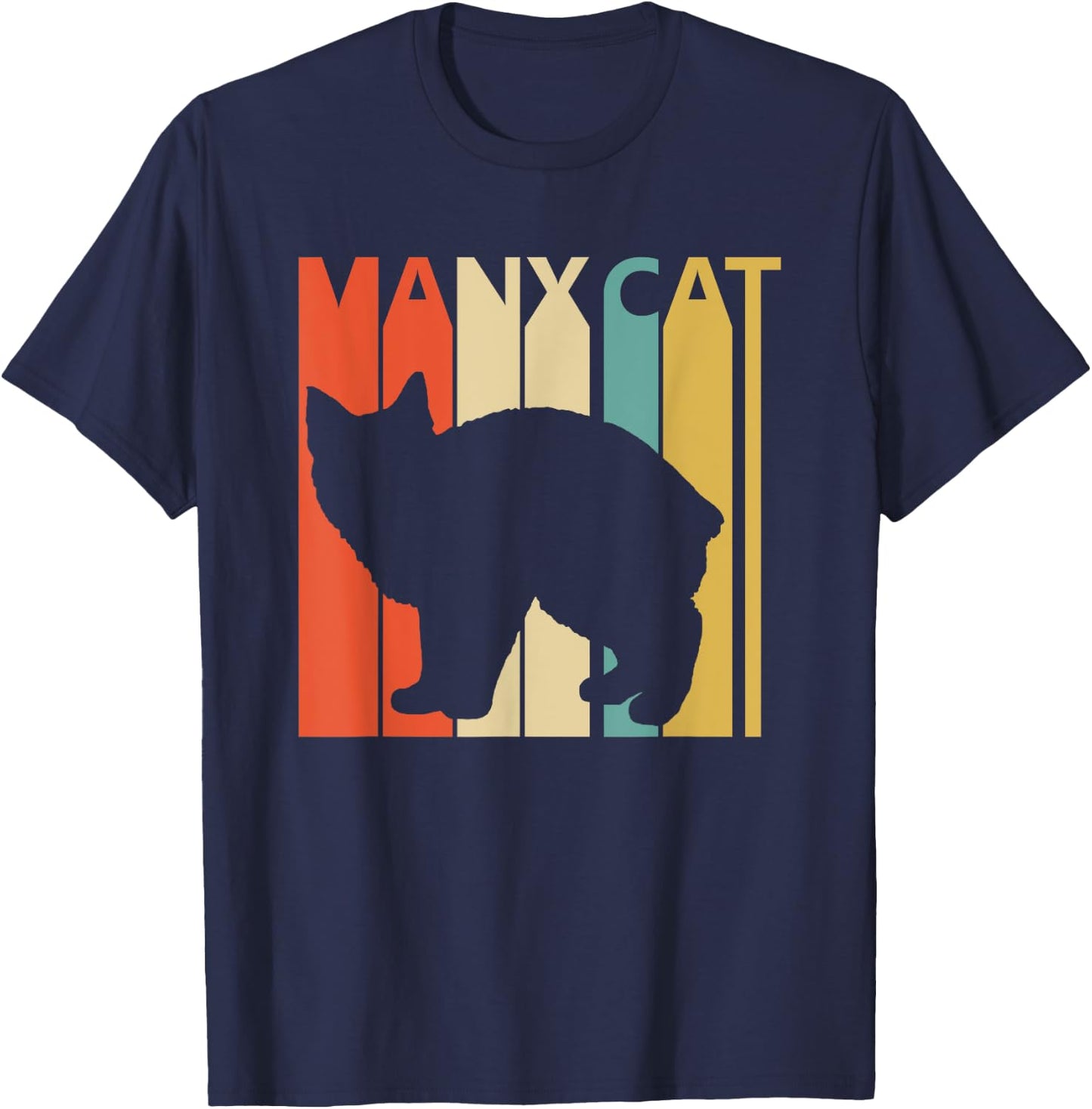 Vintage Manx Cat Cat T-Shirt - T-Shirt | Navy