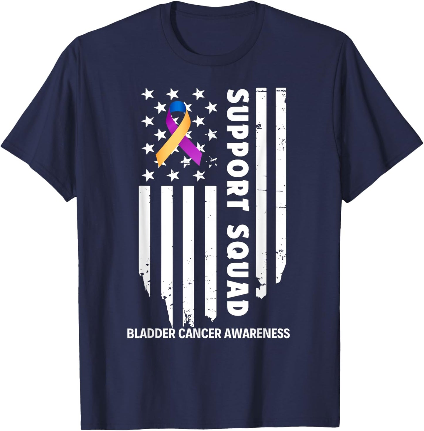 Bladder Cancer Awareness Support Team Squad For Man Woman T-Shirt - T-Shirt | Navy