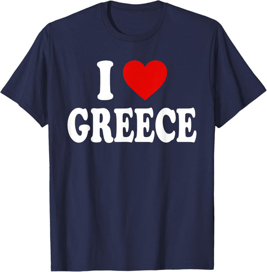 I Heart Love Greece T-Shirt - T-Shirt | Navy