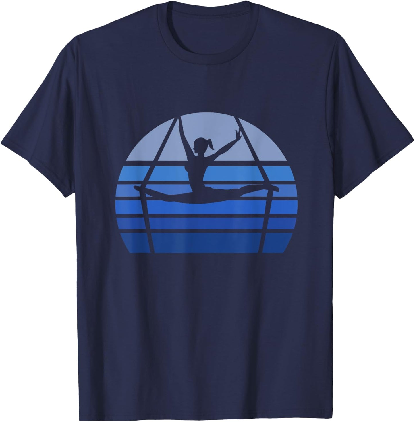Retro Aerial Yoga Silhouette Lover Gift Aerialist Yogi Dance T-Shirt - T-Shirt | Navy