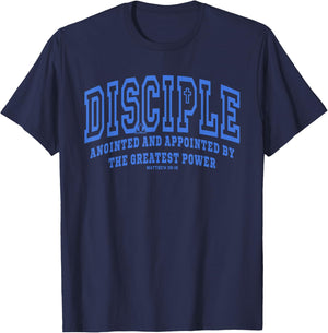 EJSulu Christian Warriors DISCIPLE ANOINTED AND APPOINTED Christian Bible Verse Design -Kids Black Small T-Shirt - T-Shirt | Navy