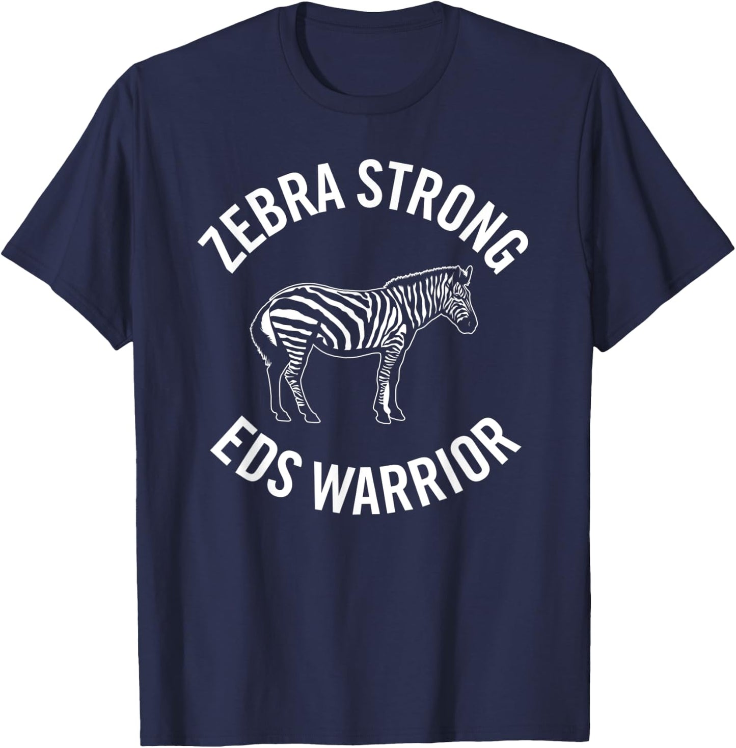 Zebra Strong EDS Warrior - Ehler Danlos Syndrome T-Shirt - T-Shirt | Navy