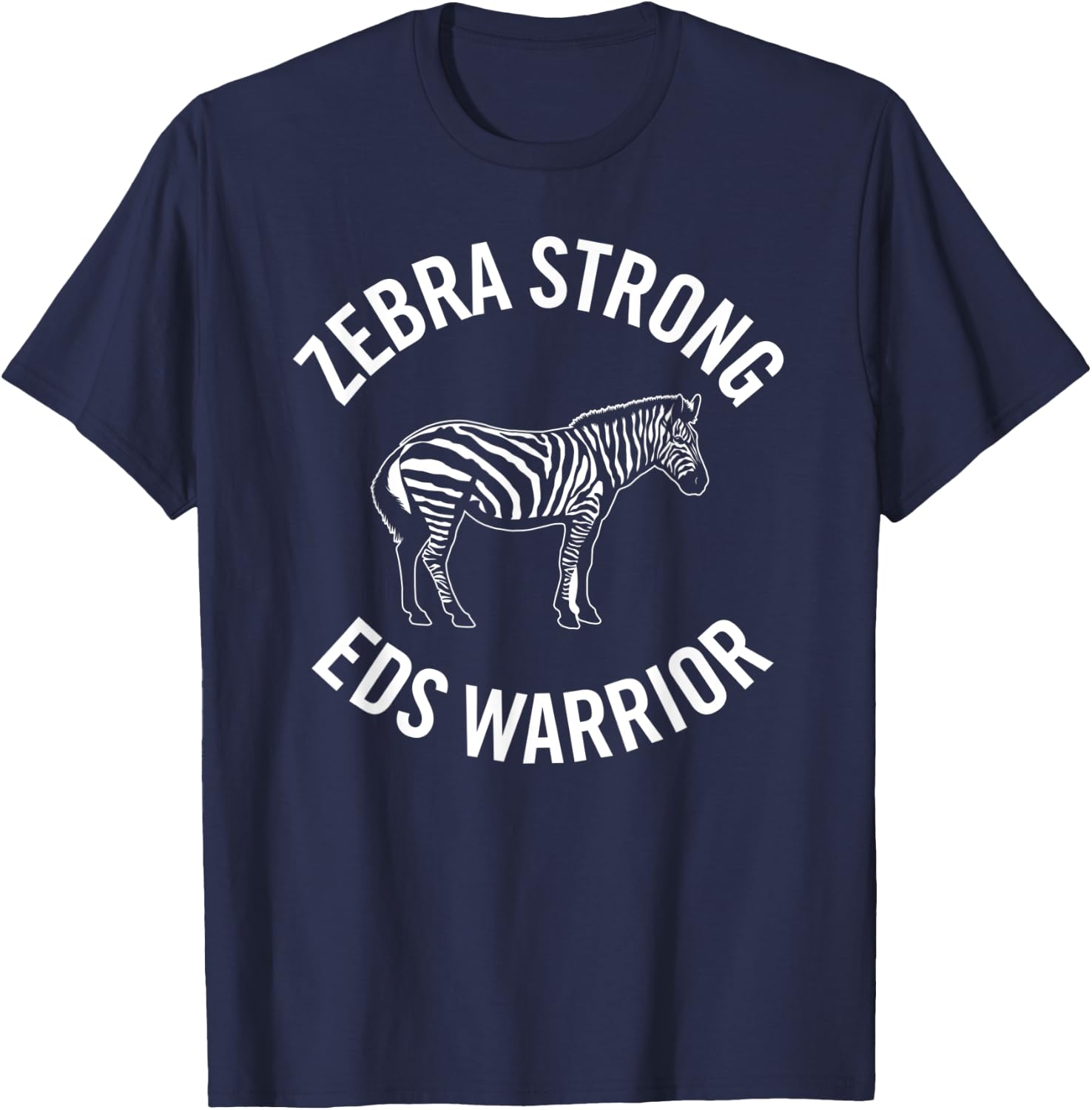 Zebra Strong EDS Warrior - Ehler Danlos Syndrome T-Shirt - T-Shirt | Navy