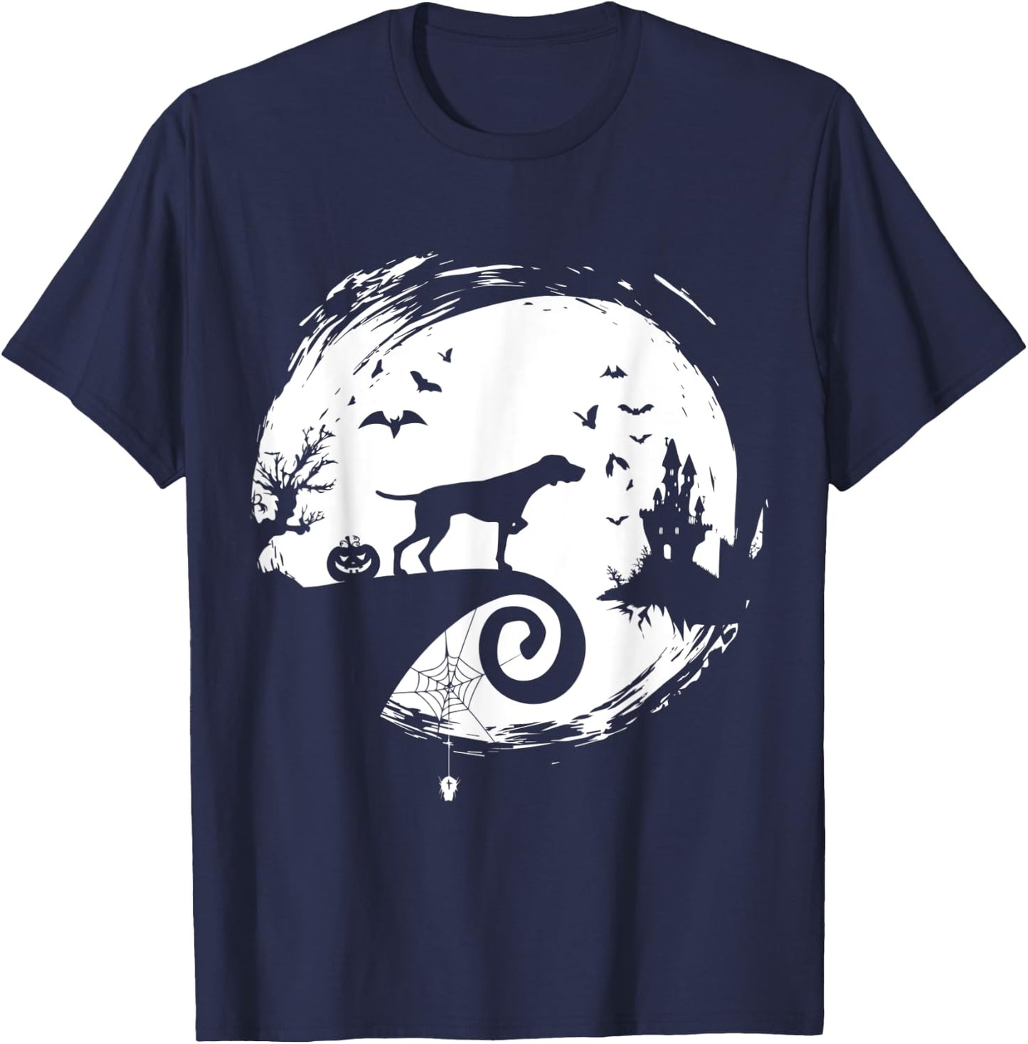 Pointer Halloween Costume Moon Silhouette Creepy Horror T-Shirt - T-Shirt | Navy