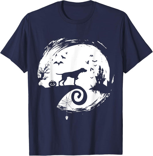 Pointer Halloween Costume Moon Silhouette Creepy Horror T-Shirt - T-Shirt | Navy