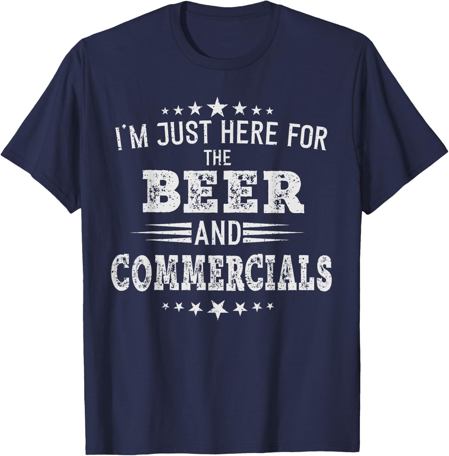I'm just Here for the Beer and Commercials women football T-Shirt - T-Shirt | Navy
