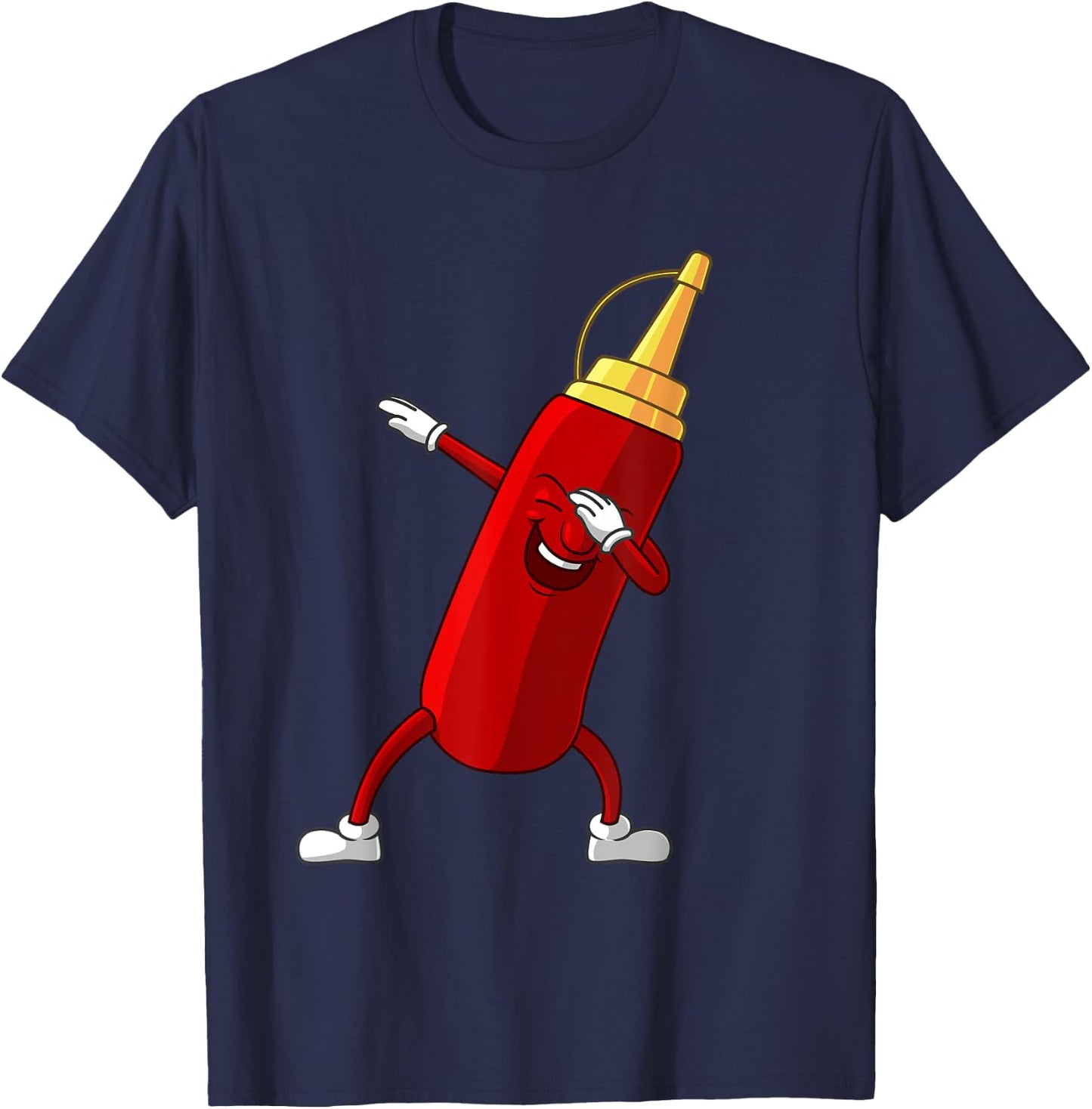 Funny Dabbing Ketchup Lover Gift Kids Boy Cute Condiment T-Shirt - T-Shirt | Navy