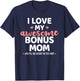 I love my awesome bonus mom for bonus son or daughter T-Shirt - T-Shirt | Navy