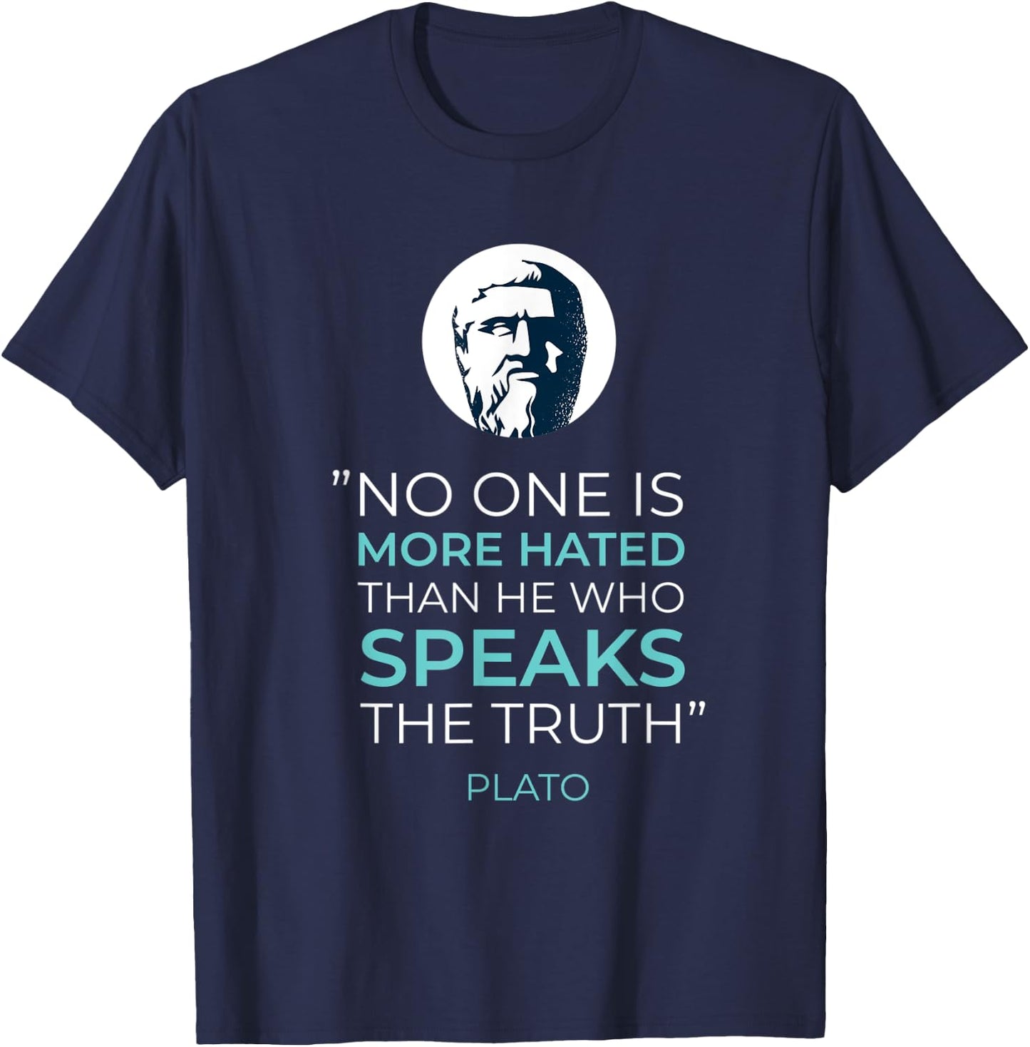 Plato Quote Design T-Shirt - T-Shirt | Navy