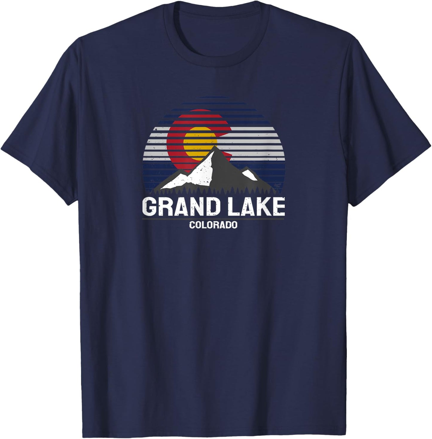 Grand Lake Colorado State Flag - Grand Lake County T-Shirt - T-Shirt | Navy