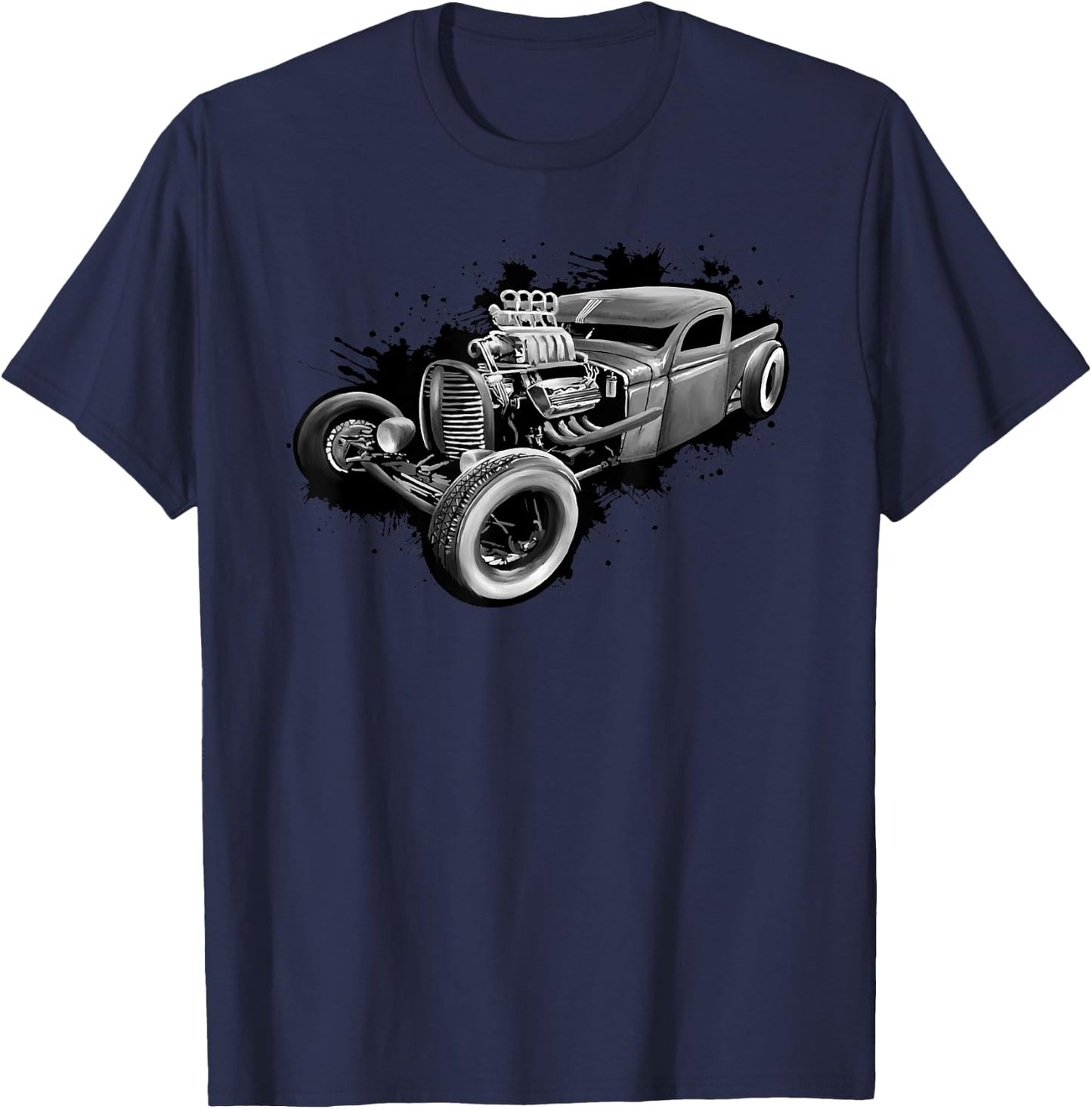 Rust Bucket Outline Funny Hot Retro Rod Diesel Cars Gift Men T-Shirt - T-Shirt | Navy