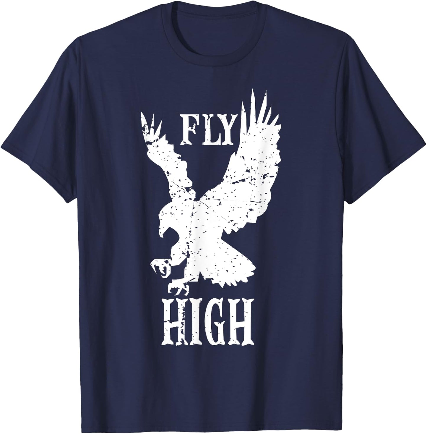 Eagles Fly High Vintage Eagles Flying Bird Inspirational T-Shirt - T-Shirt | Navy
