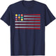 Billiards American Flag Cue Pool Balls Billiard Player Gift T-Shirt - T-Shirt | Navy