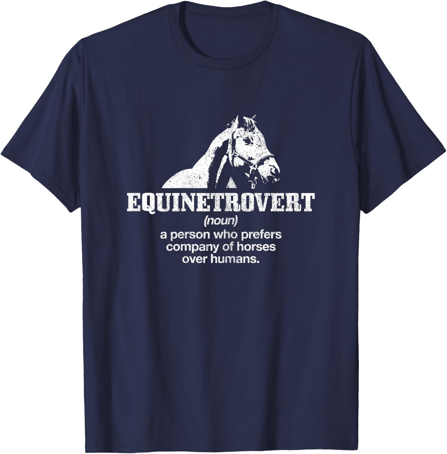 Equinetrovert Definition Funny Horse Riding Horse Girl Gift T-Shirt - T-Shirt | Navy