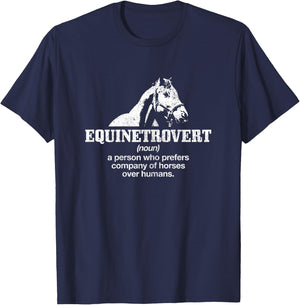 Equinetrovert Definition Funny Horse Riding Horse Girl Gift T-Shirt - T-Shirt | Navy