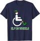 Wheelchair Elf Funny Christmas Disability Humor T-Shirt - T-Shirt | Navy
