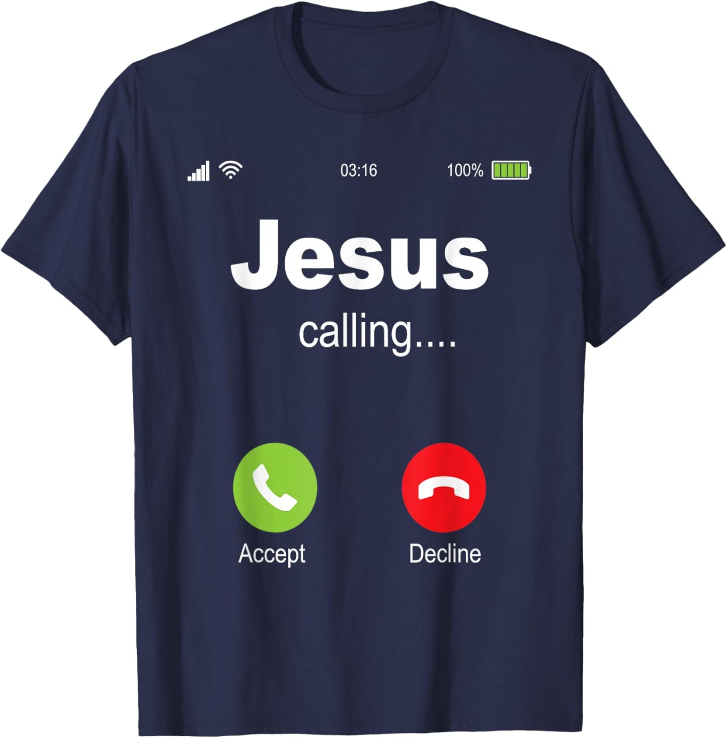 Jesus Calling - Christian Religious Bible Church T-Shirt - T-Shirt | Navy