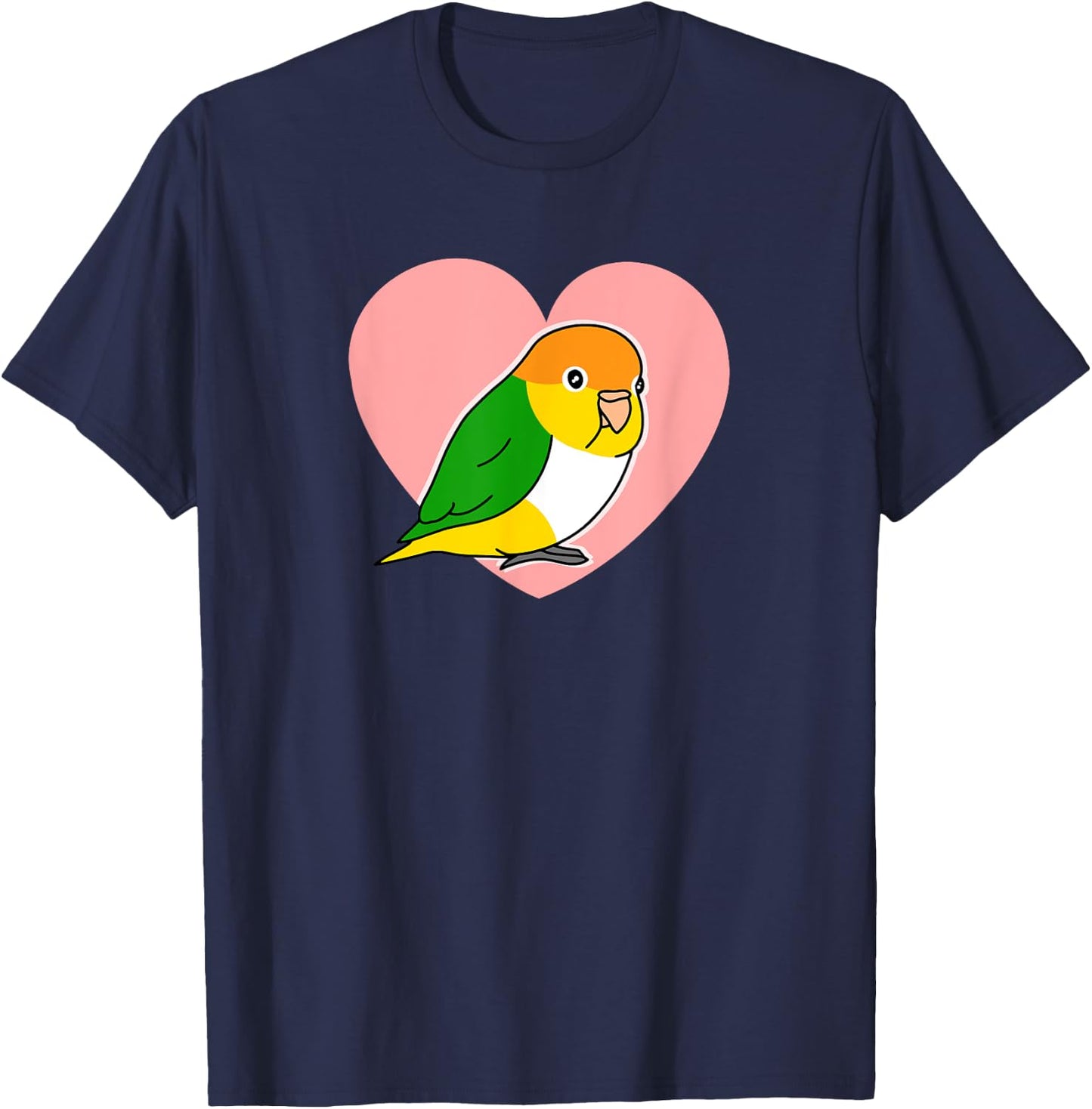 Chubby Rust Cap Parrot Love Heart Parrot Kawaii Birb T-Shirt - T-Shirt | Navy