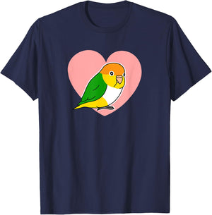 Chubby Rust Cap Parrot Love Heart Parrot Kawaii Birb T-Shirt - T-Shirt | Navy