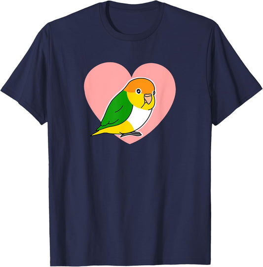 Chubby Rust Cap Parrot Love Heart Parrot Kawaii Birb T-Shirt - T-Shirt | Navy