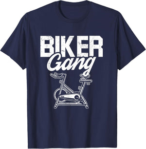 Biker Gang I Spin Saying I Gym Workout I Spinning Class T-Shirt - T-Shirt | Navy