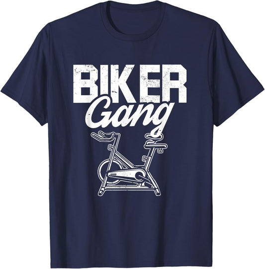 Biker Gang I Spin Saying I Gym Workout I Spinning Class T-Shirt - T-Shirt | Navy