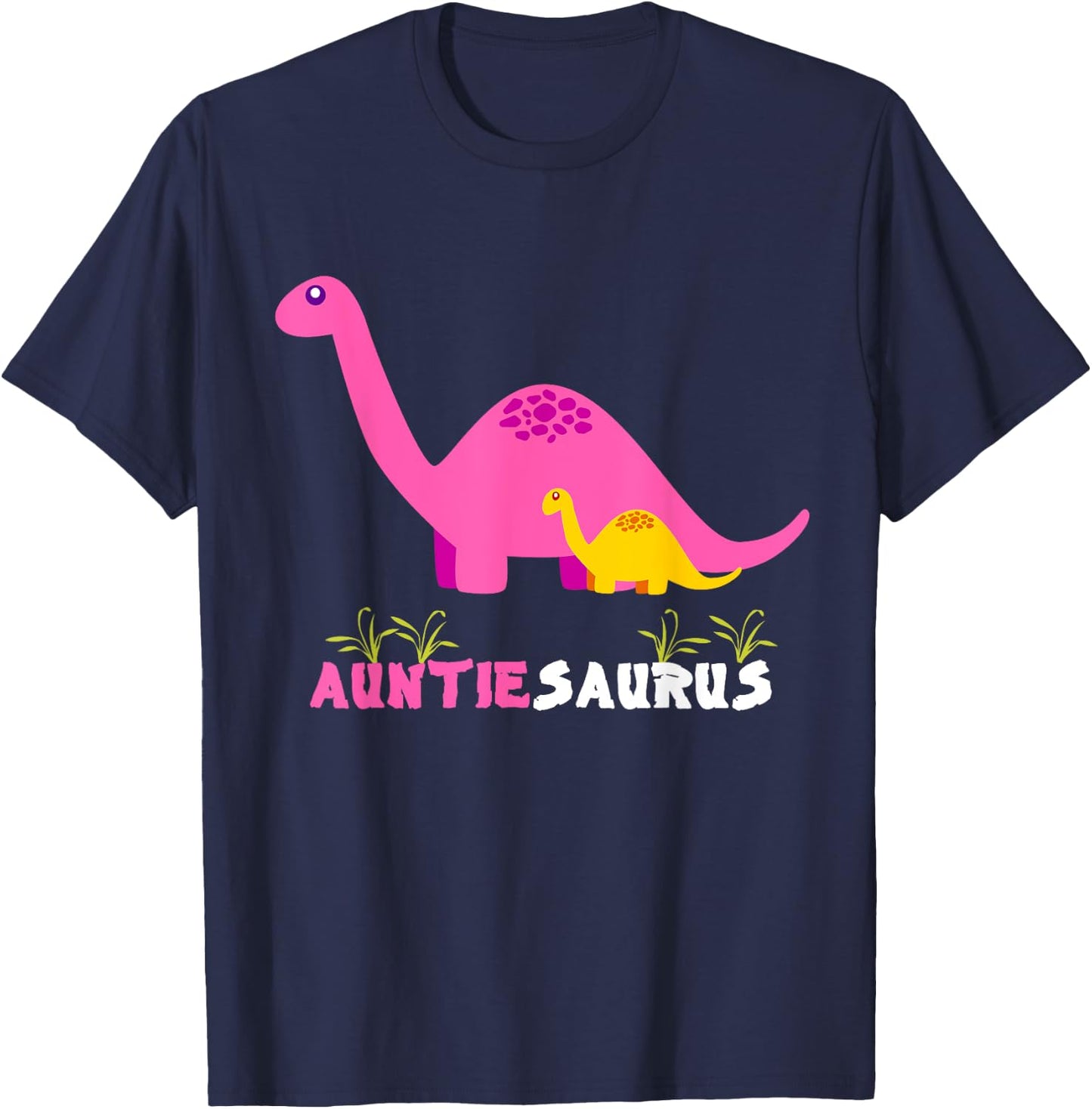 Auntiesaurus Cute Auntie Saurus Dinosaur Aunt T-Shirt - T-Shirt | Navy