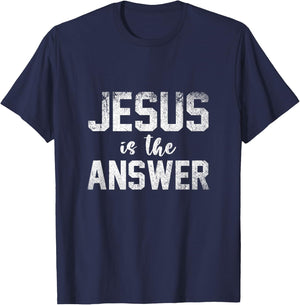 Jesus Is The Answer Jesus T-Shirt - T-Shirt | Navy