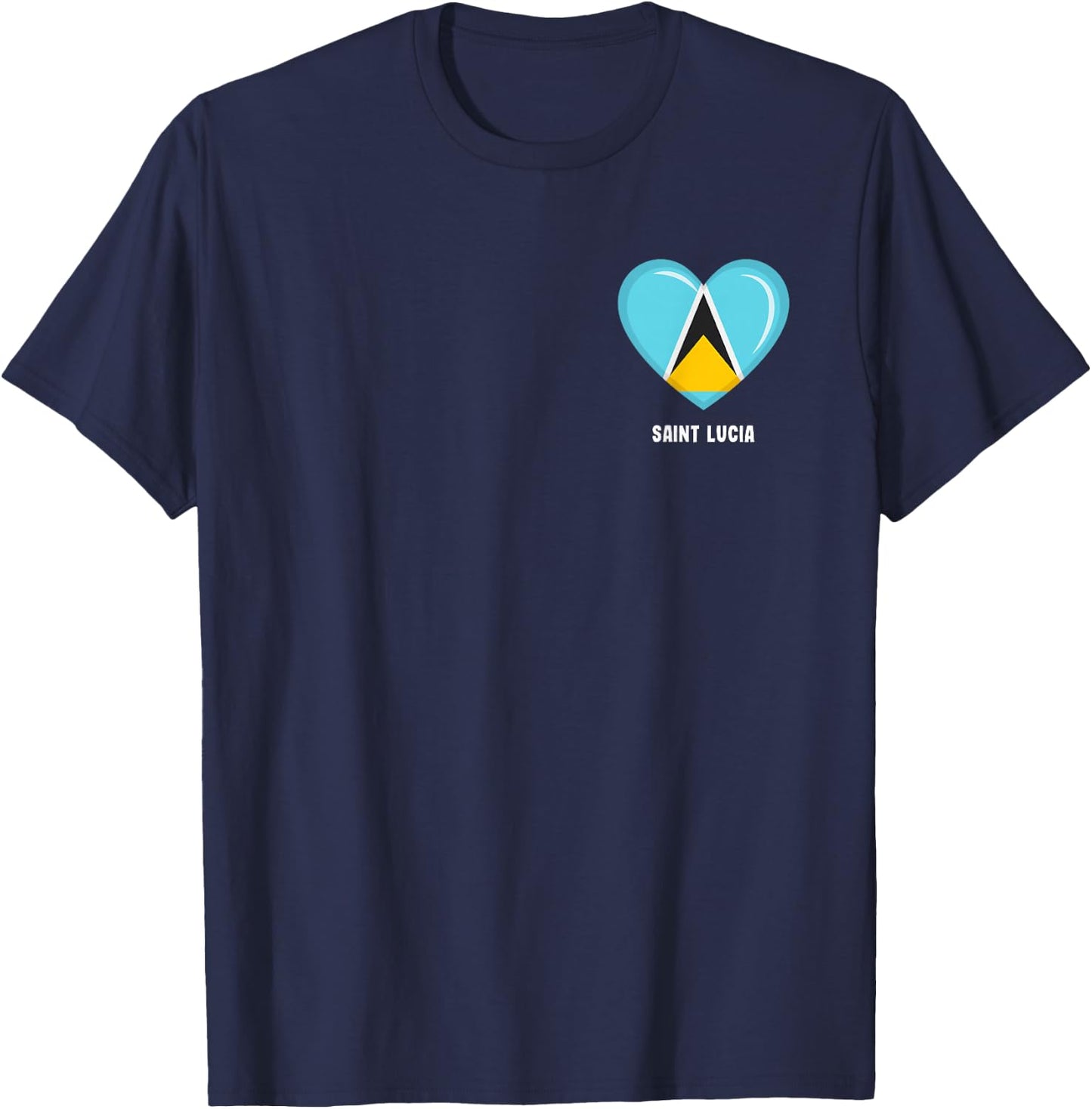 Saint Lucia Flag Shirt | Saint Lucian T-Shirt - T-Shirt | Navy