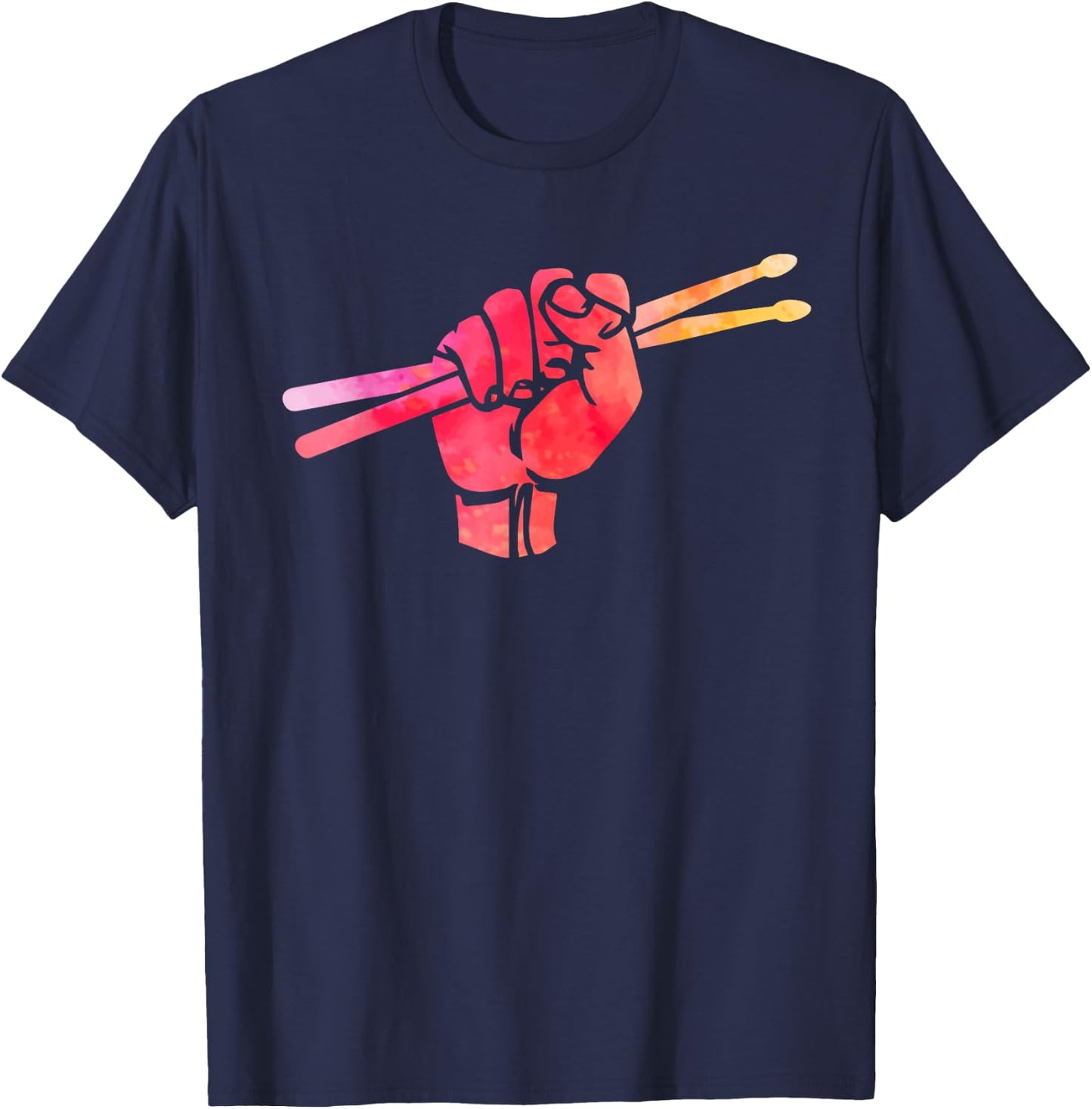 Joyouse Urban Style Black Drumsticks Gift Fist Drum T-Shirt - T-Shirt | Navy