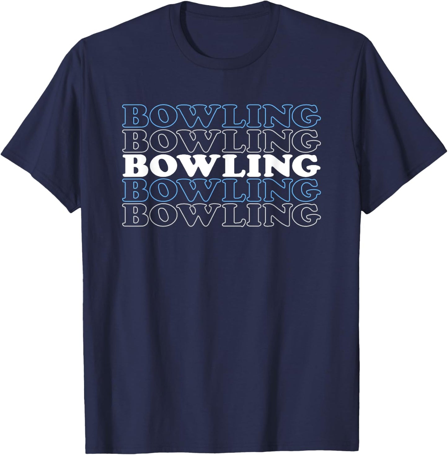 Bowling Gift Husband Or Dad - Retro Bowling Text T-Shirt - T-Shirt | Navy