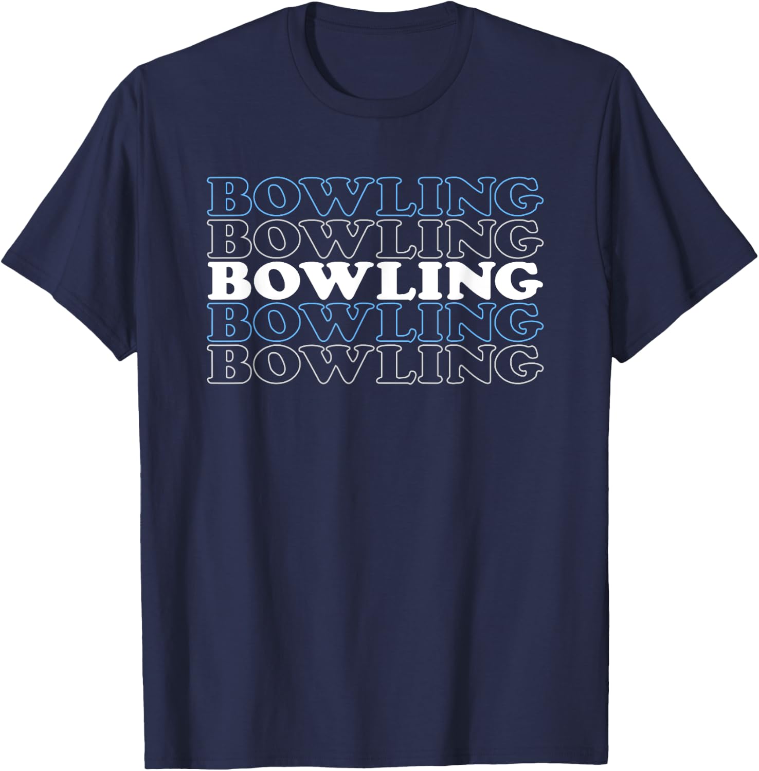 Bowling Gift Husband Or Dad - Retro Bowling Text T-Shirt - T-Shirt | Navy