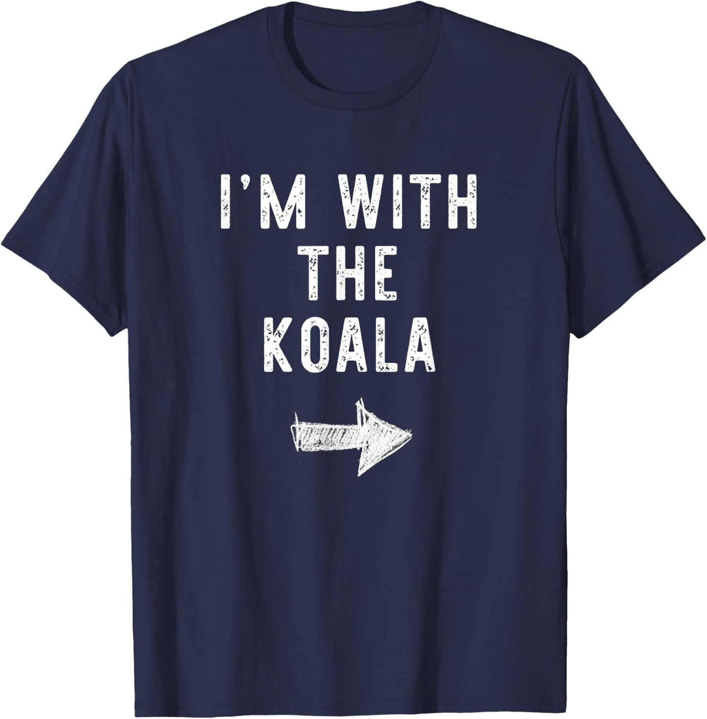 I'm With The Koala Costume Halloween Matching Couple T-Shirt - T-Shirt | Navy