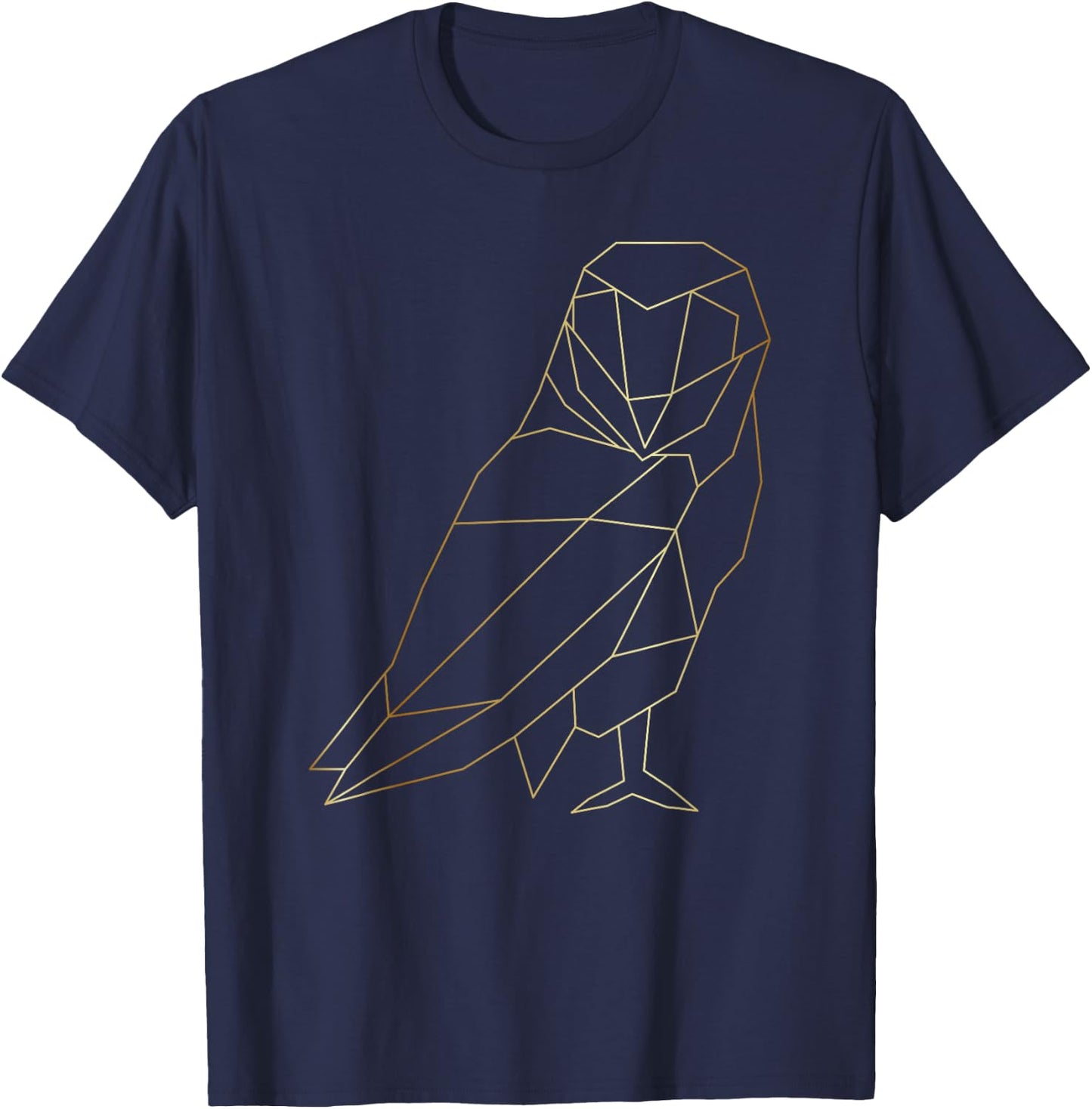 Geometric Yellow Owl Polygonal Owl Kids Gifts T-Shirt - T-Shirt | Navy