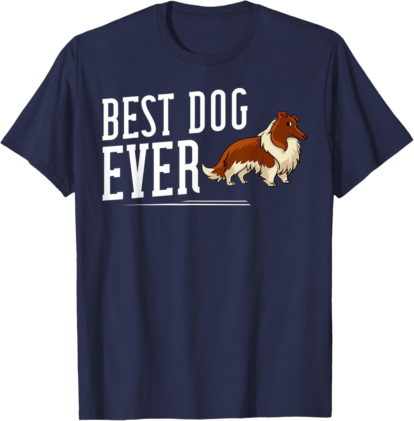 Rough Collie Dog Puppies Owner Lover Men Women Kids T-Shirt - T-Shirt | Navy