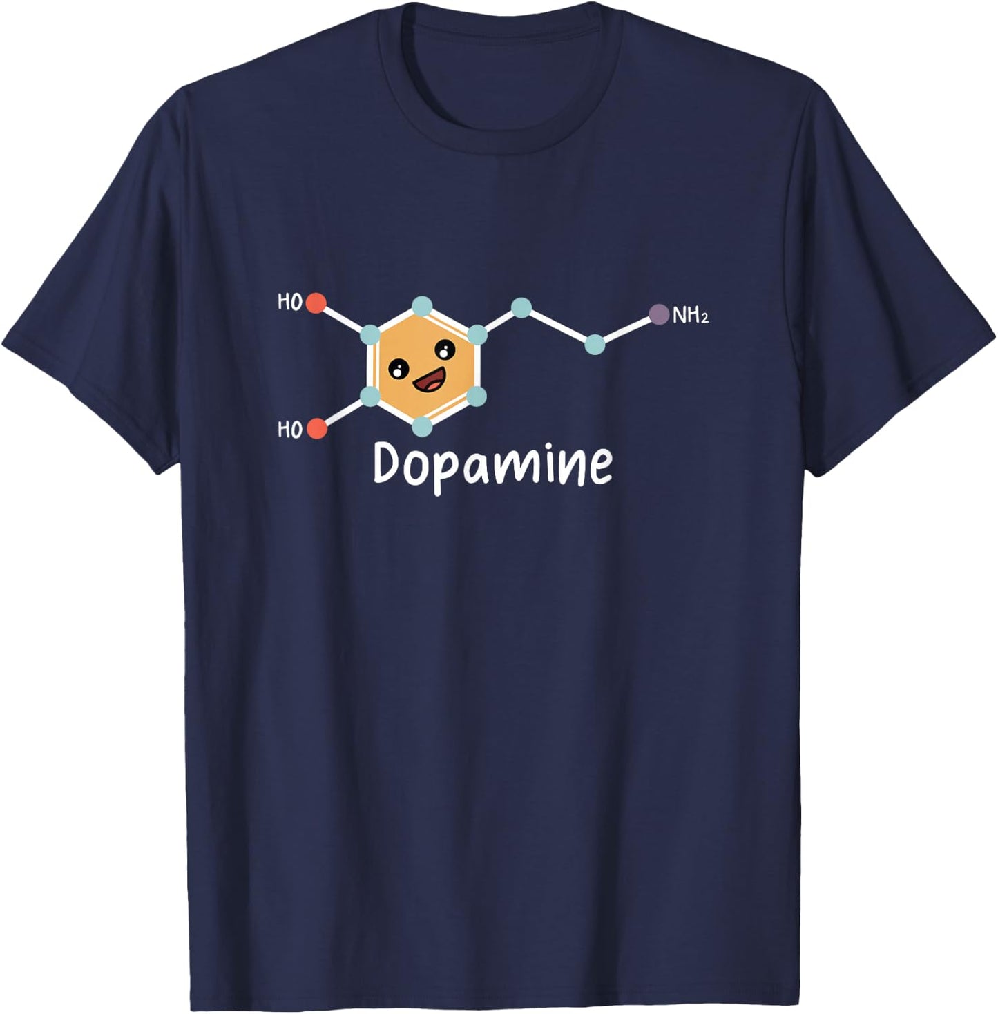 Funny ADHD Cute Dopamine Chemical Structure Neurodiverse T-Shirt - T-Shirt | Navy