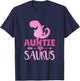 Auntiesaurus Auntie T Rex Dino Familie for Aunt T-Shirt - T-Shirt | Navy