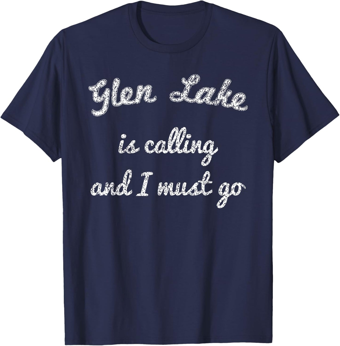 GLEN LAKE MICHIGAN Funny Fishing Camping Summer Gift Women Kids T-Shirt - T-Shirt | Navy