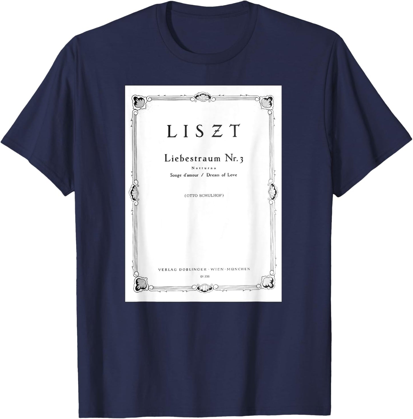 Franz Liszt Dream of Love Vintage Book Cover T-Shirt - T-Shirt | Navy