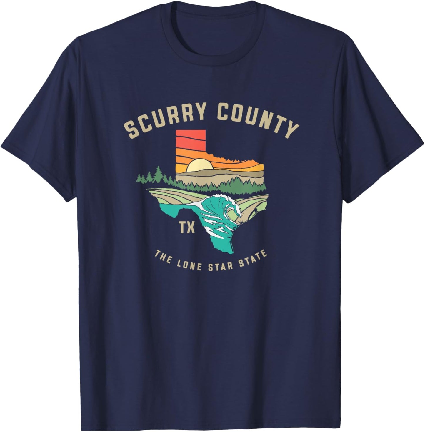 Scurry County Texas Outdoors Vintage Nature Design T-Shirt - T-Shirt | Navy