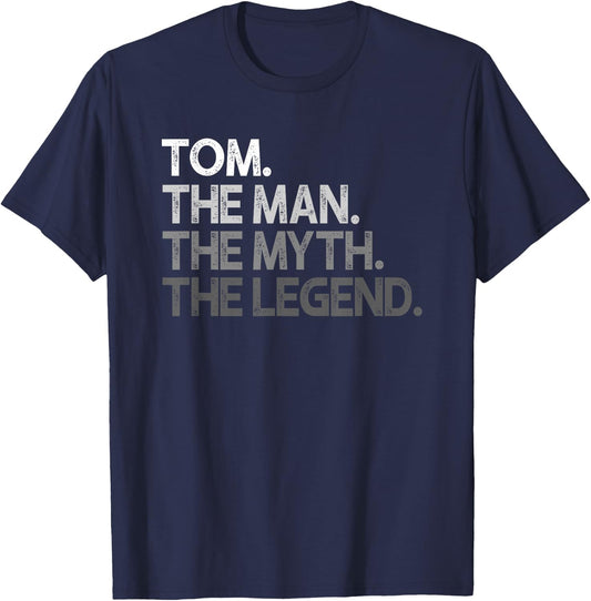 Tom Gift: The Man Myth Legend T-Shirt - T-Shirt | Navy